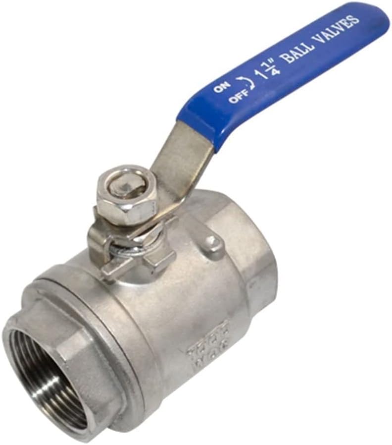 Varmhus NPT Female 316 Stainless Steel Full Port Ball Valve Vinyl Handle WOG1000 (1-1/4") - Image 1